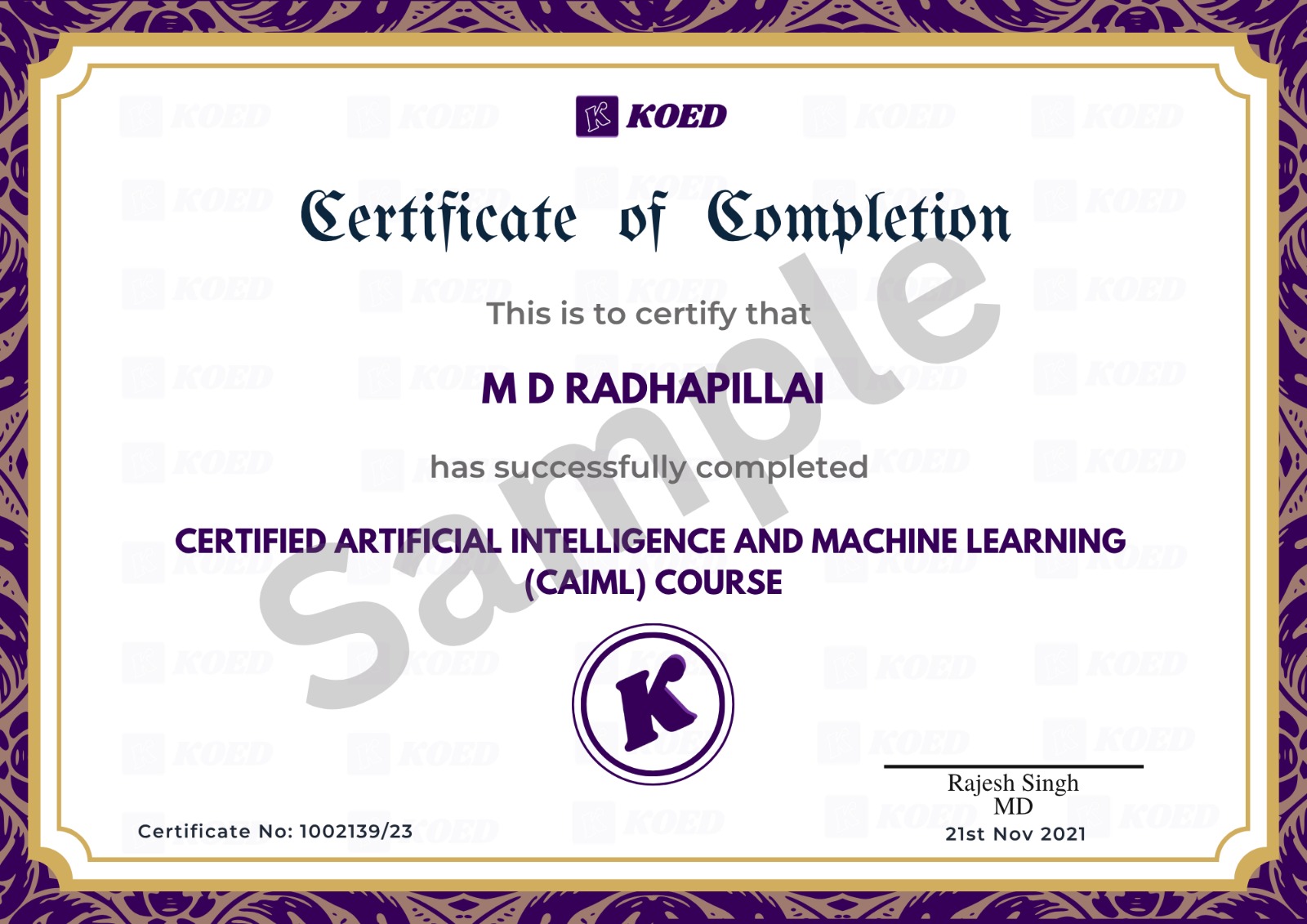 Certificate