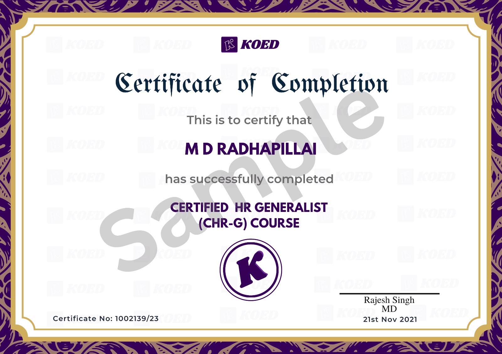 Certificate