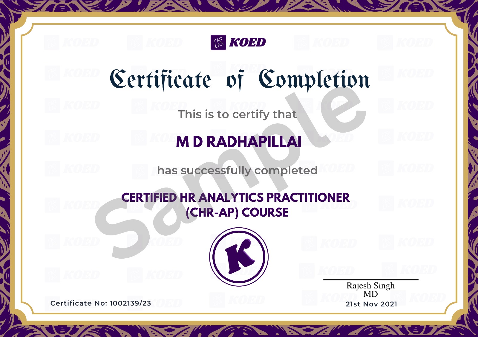 Certificate