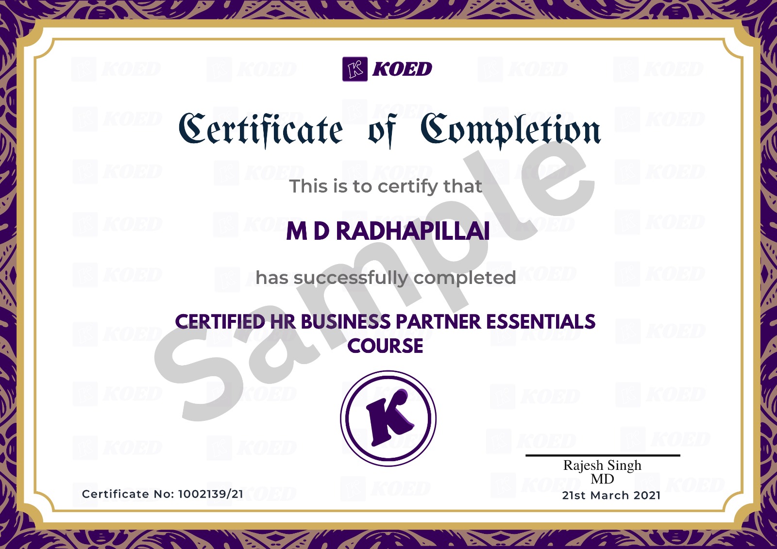 Certificate