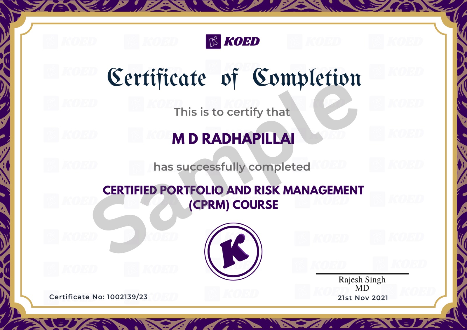 Certificate