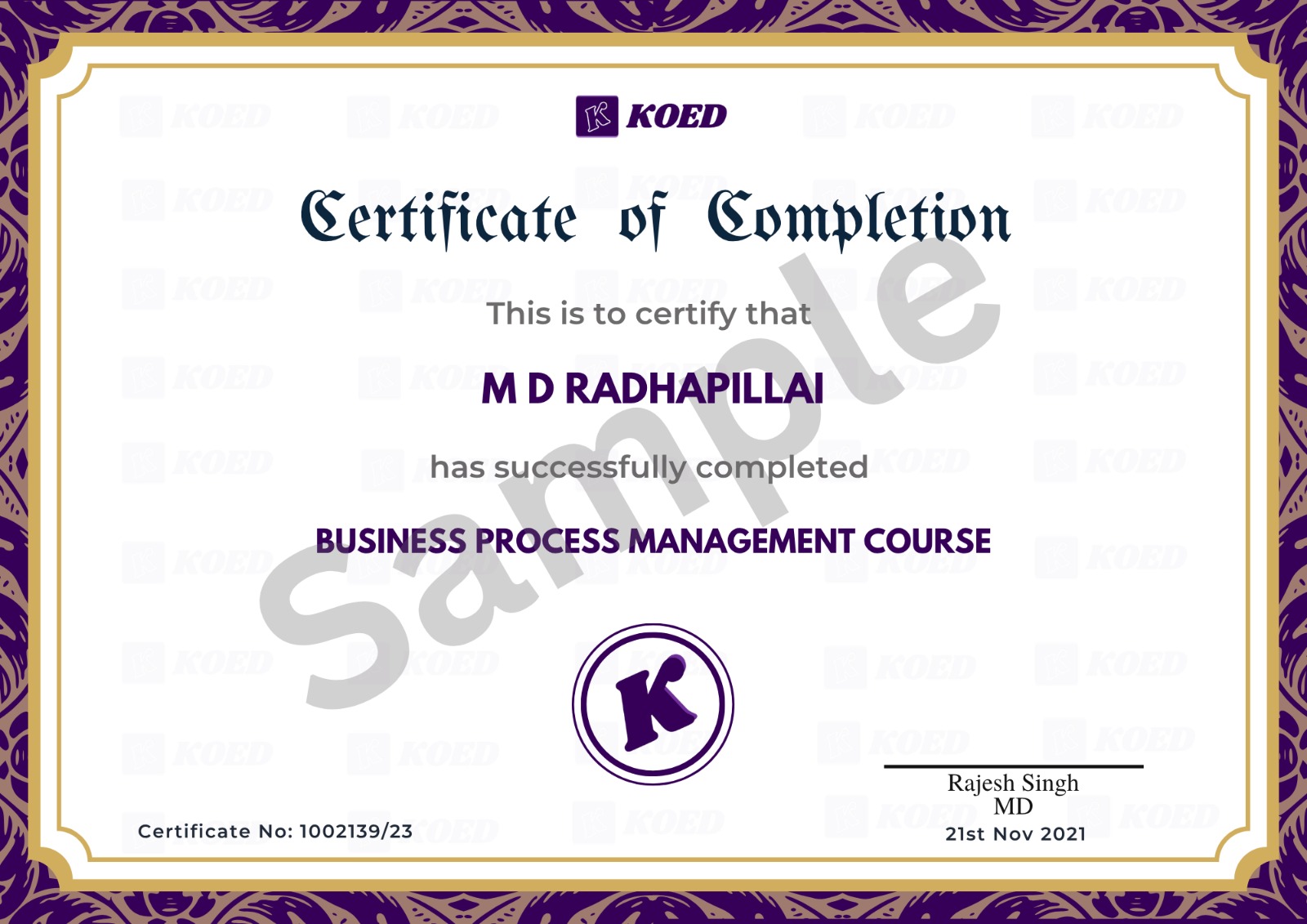 Certificate