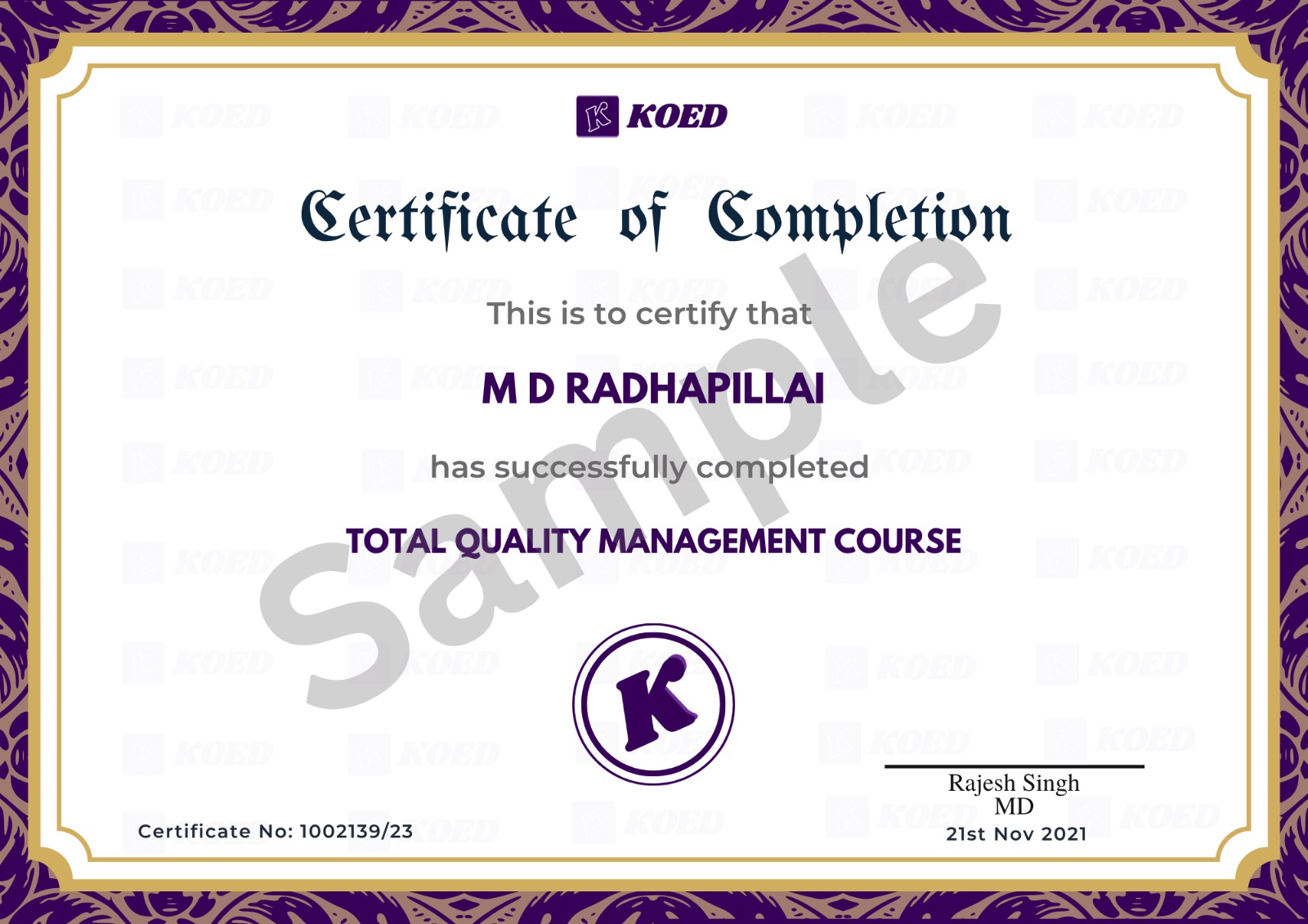 Certificate