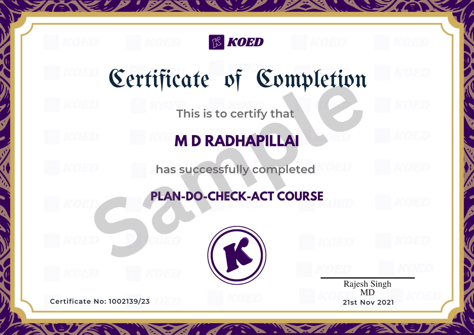 Certificate